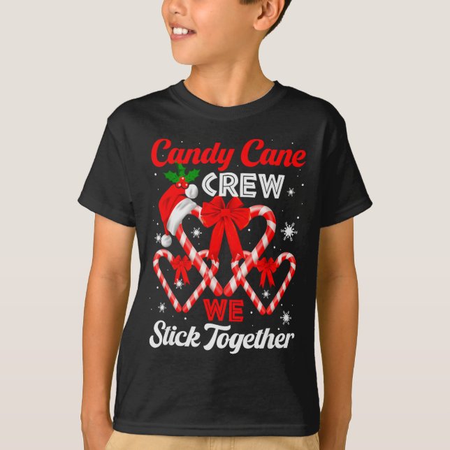 T-shirt Christmas Candy Cane Heart Holiday Family Matching (Devant)