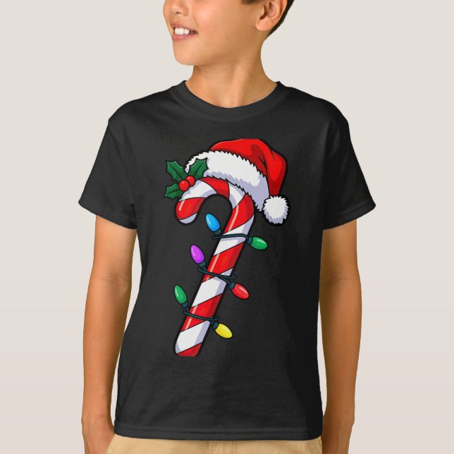 T-shirt Christmas Candy Cane Santa Xmas  (Devant)