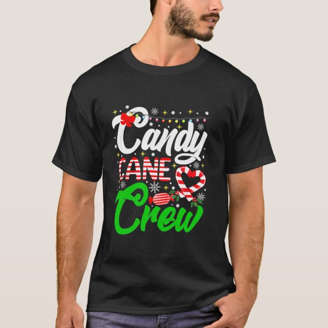 T-shirt Christmas Candy Lover Funny Xmas Sucre de canne Cr (Devant)