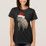 T-shirt Christmas Capybara Santa Hat<br><div class="desc">Christmas Capybara Santa Hat</div>