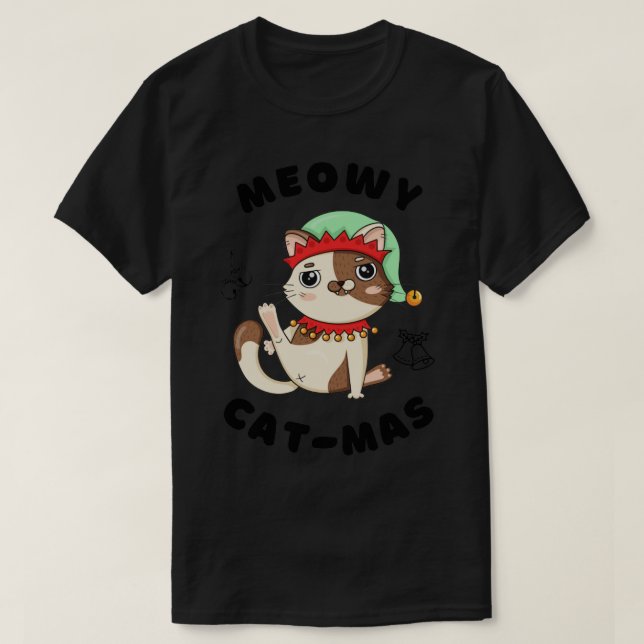 T-shirt Christmas Cat (Design devant)