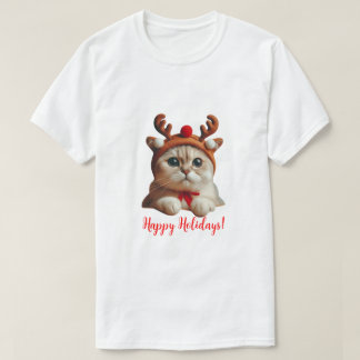 T-shirt Christmas Cat Reindeer
