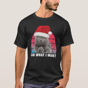 T-shirt Christmas-Cat Retro I-Do Ce que je veux Chat drôle