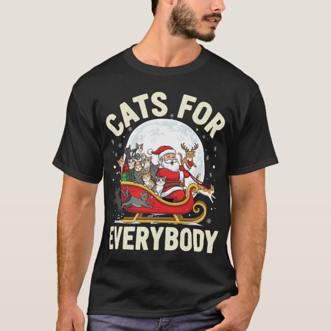 T-shirt Christmas Cats for Everybody Holiday Santa Cat  (Devant)
