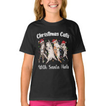Christmas Cats with Santa Hats Cute Funny Holiday