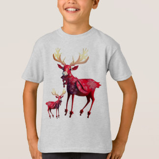 T-shirt Christmas Celebration Red Reindeer Stylish