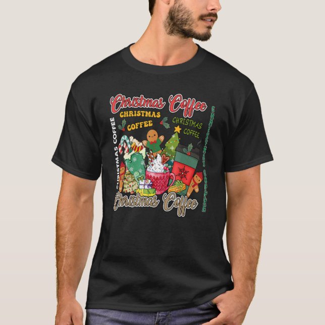 T-shirt Christmas Coffee Drink Typography Xmas Hot Cocoa L (Devant)