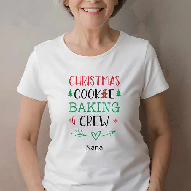 T-shirt Christmas Cookie Baking Crew Famille Adulte Nom (Créateur téléchargé)
