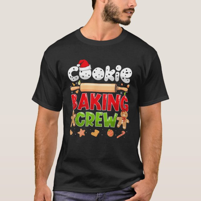 T-shirt Christmas Cookie Baking Crew Funny Pajamas Famille (Devant)