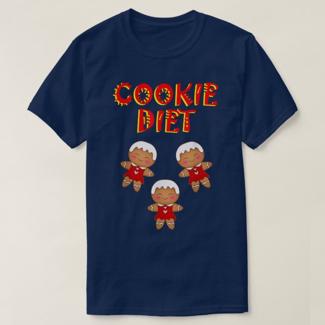 T-shirt Christmas cookie diet Cute Xmas gingerbread cookie (Design devant)