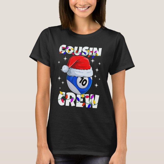 T-shirt Christmas Cousin Crew 10 Ball Billiard Pajamas Fam (Devant)