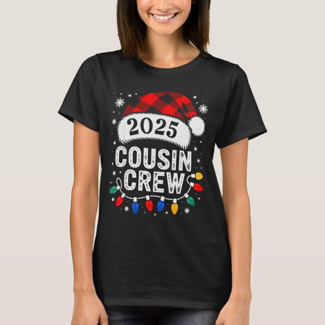 T-shirt Christmas Cousin Crew 2025 Matching Xmas Family Pa (Devant)