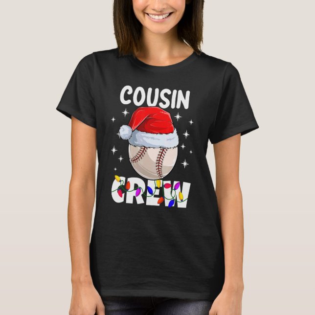 T-shirt Christmas Cousin Crew Baseball Pajamas Family Xmas (Devant)