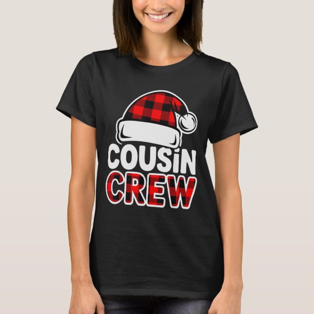 T-shirt Christmas Cousin Crew Buffalo Red Plaid Pajamas Fa (Devant)