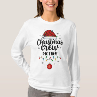 T-shirt Christmas Crew Mother Santa Hat Matching Christmas