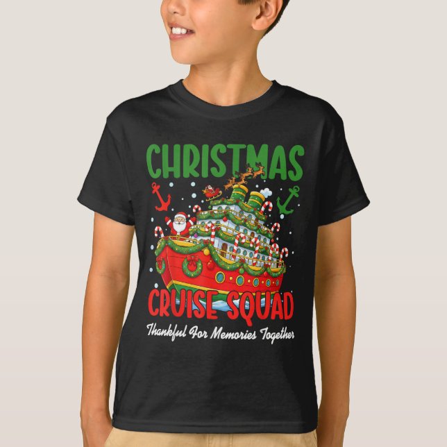 T-shirt Christmas Cruise Cruisemas Squad 2025 Thankful For (Devant)