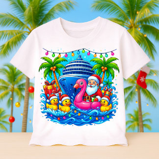 T-shirt Christmas Cruise Santa, Cruising Ducks, Ship