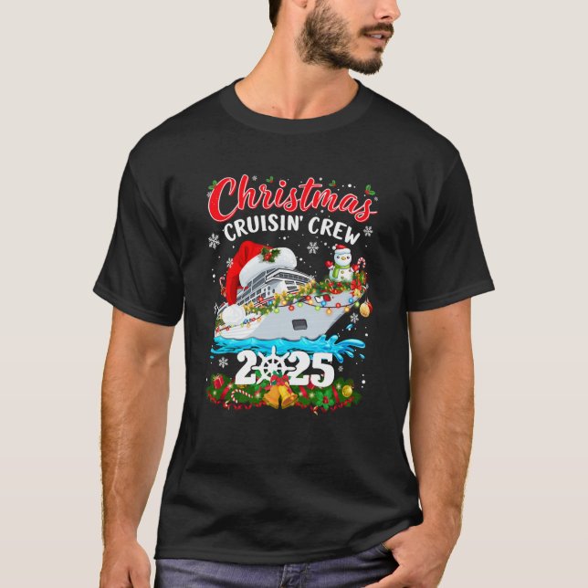 T-shirt Christmas Cruisin Crew 2025 Matching Family Cruise (Devant)