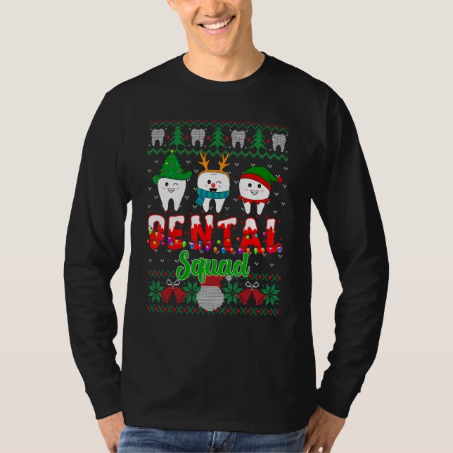 T-shirt Christmas Cute Teeth Dental Assistant Xmas Dental  (Devant)
