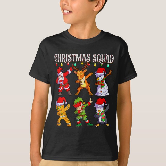 T-shirt Christmas Dab Santa Friends Matching Family Christ (Devant)