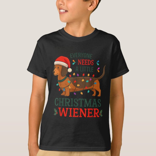 T-shirt Christmas Dachshund Everyone Need Weiner Dog Pajam (Devant)