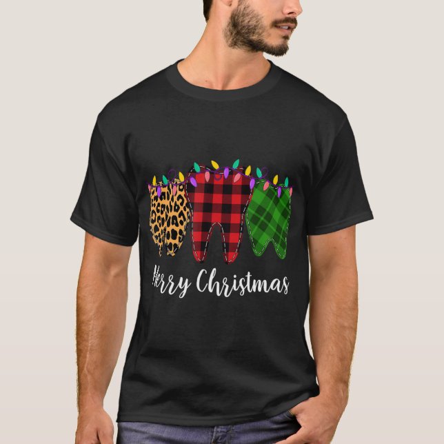 T-shirt Christmas Dentist Dentist Dental Assistant Dents L (Devant)