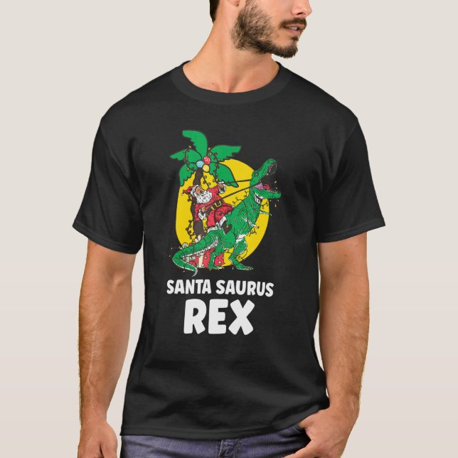 T-shirt Christmas Dinosaur Santasaurus Rex Holiday Xmas PJ (Devant)