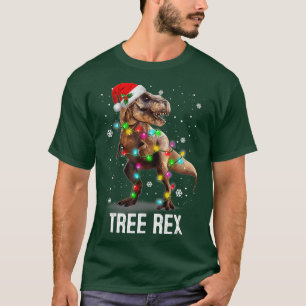 T-shirt Christmas Dinosaur Tree Rex Pajamas Men Boys Xmas