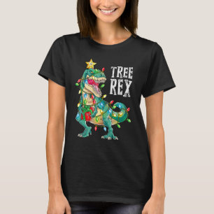 T-shirt Christmas Dinosaur Tree Rex Pajamas Men Boys Xmas