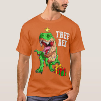 T-shirt Christmas Dinosaur Tree Rex Pajamas Men Boys Xmas