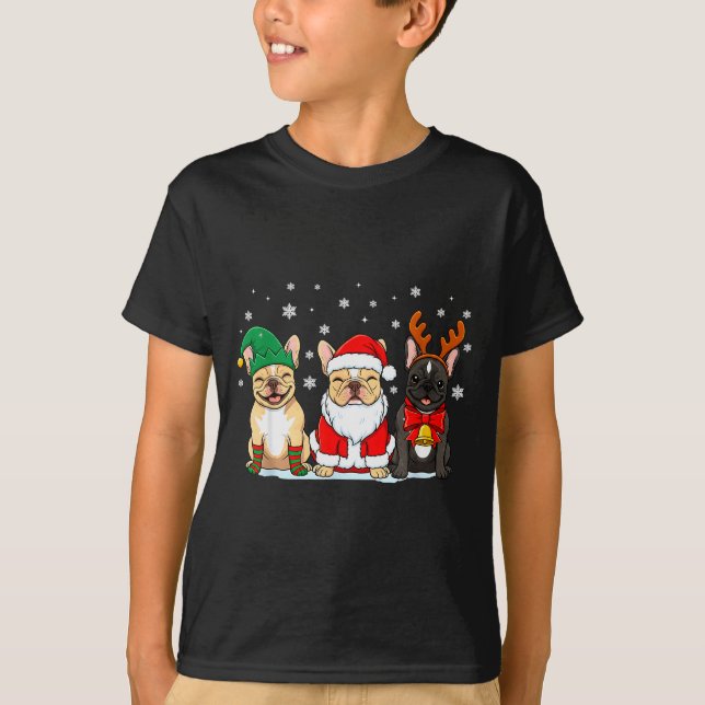 T-shirt Christmas Dog French Bulldog Xmas Dog Lover Men Wo (Devant)