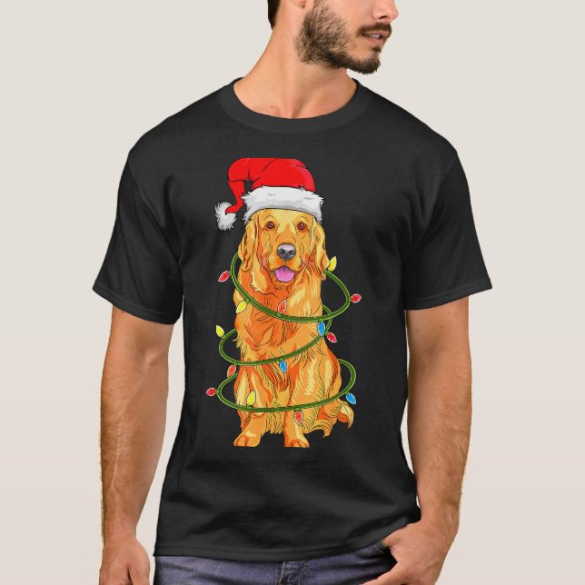 T-shirt Christmas Dog Shirt, Christmas Golden Retriever Pa (Devant)