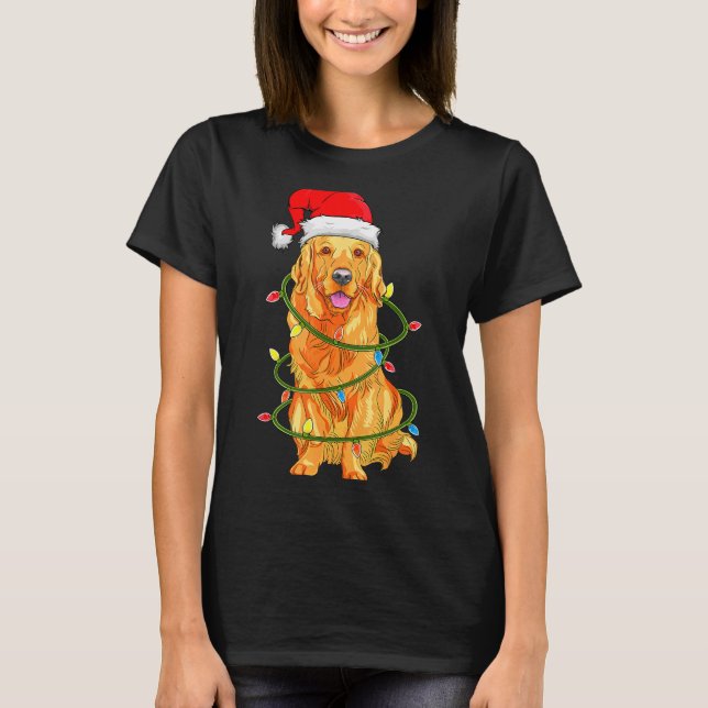 T-shirt Christmas Dog Shirt, Christmas Golden Retriever Pa (Devant)