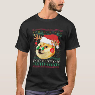 T-shirt Christmas Doge Meme Shiba Inu Santa Funny Ugly