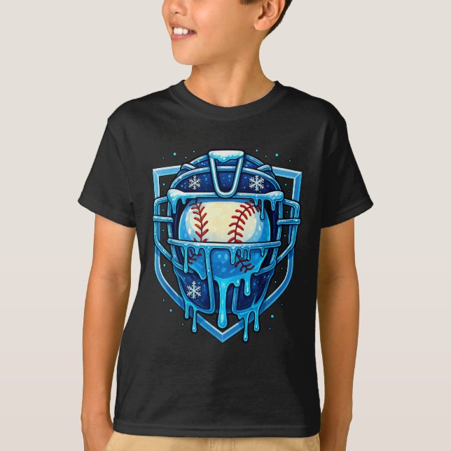 T-shirt Christmas Drip Baseball Catcher Mask Ice Cream Dri (Devant)