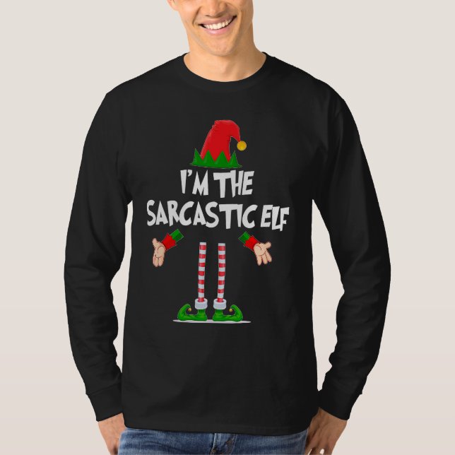 T-shirt Christmas Elf  I'm The Sarcastic Elf Xmas (Devant)