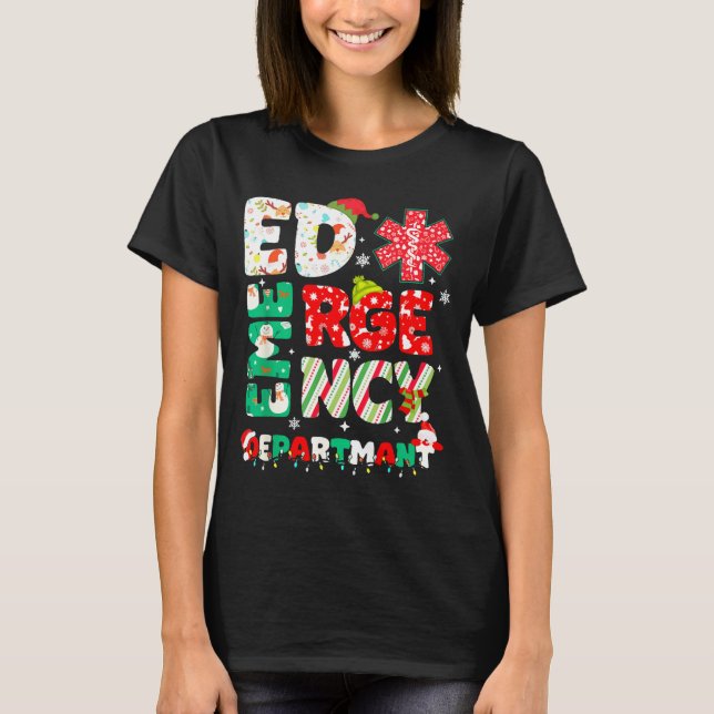 T-shirt Christmas Emergency Room Er Rn Nurse Department He (Devant)