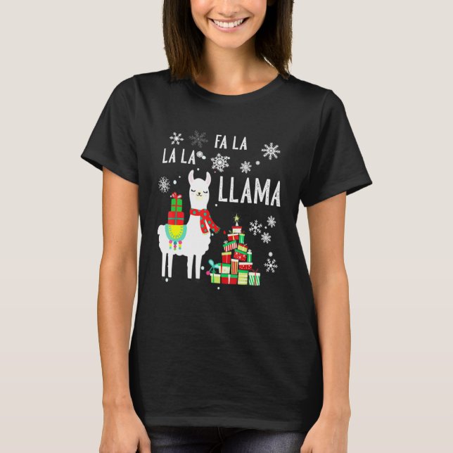 T-shirt Christmas fa la la llama Ugly Christmas Sweaters (Devant)