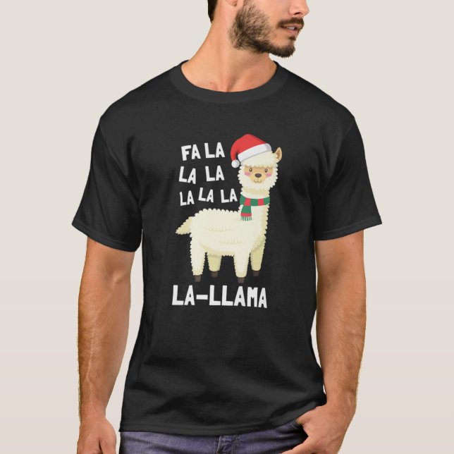 T-shirt Christmas Fa La Llama (Devant)