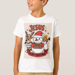 T-shirt Christmas Faith Adventure : Snowman, Reindeer<br><div class="desc">Foi de Noël Aventure : Snowman, Reindeer et T-shirt pour enfants d'ange Célébrez le véritable esprit de Noël avec ce t-shirt pour enfants plein de charme et de joie ! Doté d'un design enchanteur d'un bonhomme de neige, d'un renne et d'un ange, ce chemisier festif est parfait pour répandre la...</div>