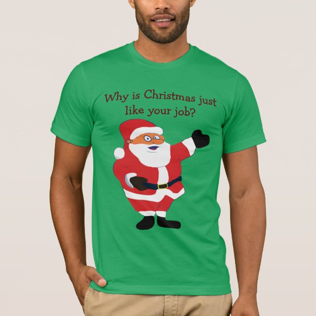 T-shirt Christmas Fat Man Père Noël Office Humor Funny Pla (Devant)