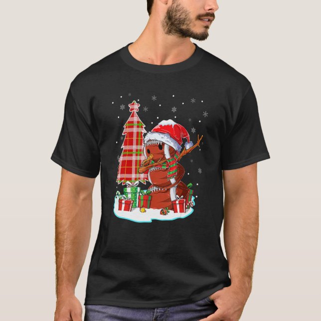 T-shirt Christmas Football Ball Snowman Dabbing Santa Hat  (Devant)
