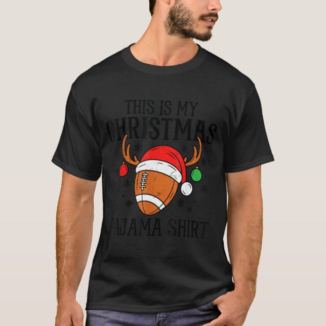 T-shirt Christmas Football Pajama Shirt Santa Claus Matchi (Devant)