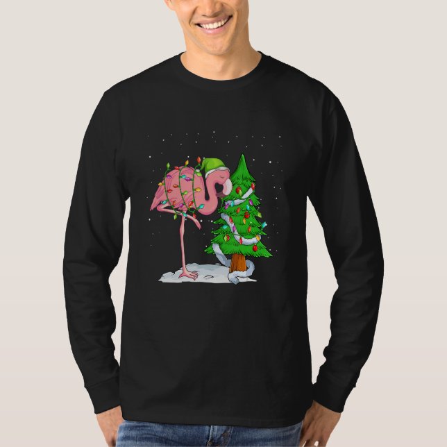 T-shirt Christmas for men women kids ELF Flamingo (Devant)