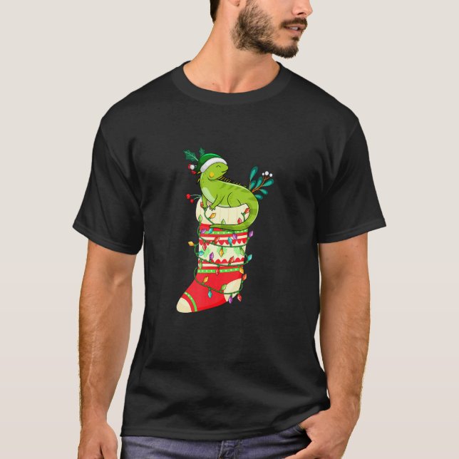 T-shirt Christmas for men women kids ELF Iguanas (Devant)