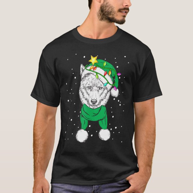T-shirt Christmas for men women kids ELF Wolf (Devant)