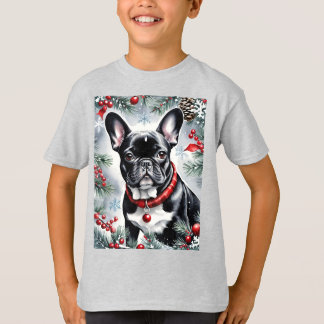 T-shirt Christmas French Bulldog in the Snow