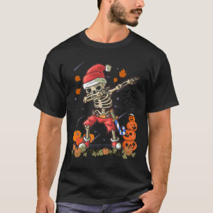 T-shirt Christmas Fun Père Noël Skeleton Dabbing Halloween