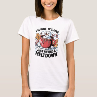 T-shirt Christmas Funny Snowman Meltdown