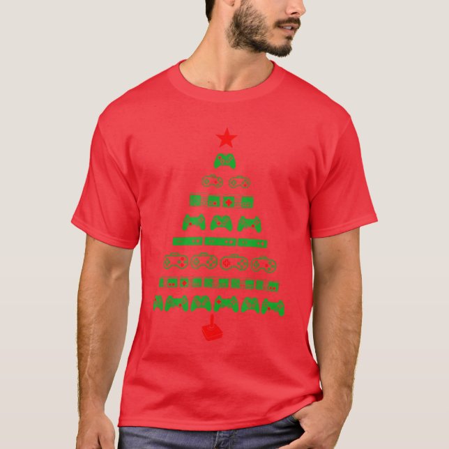 T-shirt Christmas Gamer for Men Video Games girl (Devant)